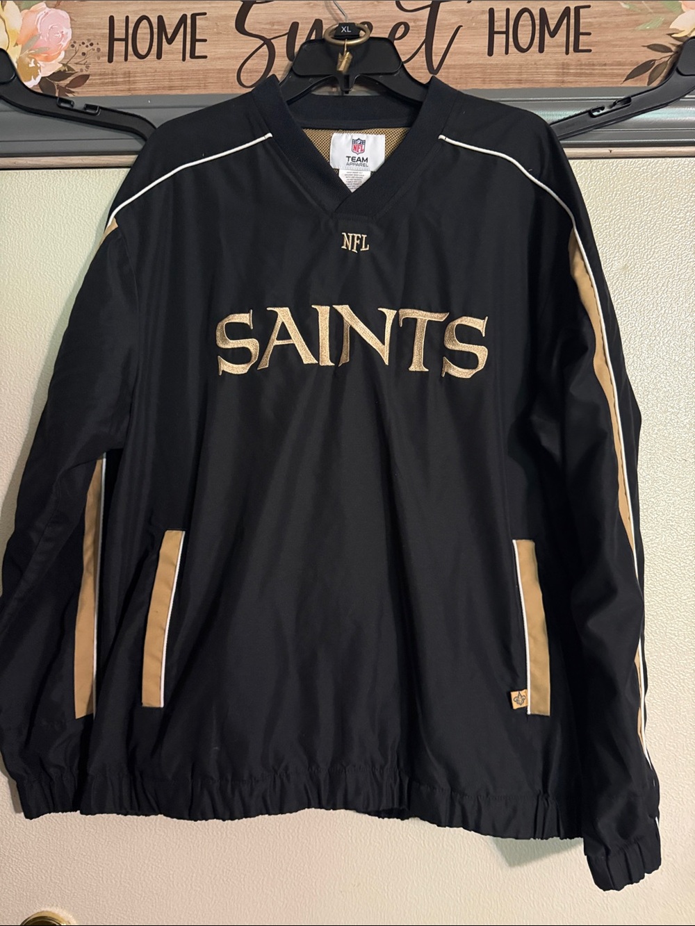 NFL New Orleans Saints Black and Gold Windbreaker Pullover